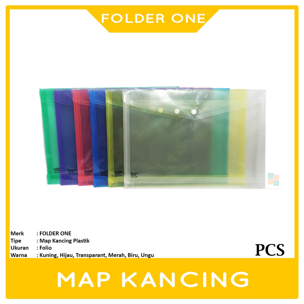 

FOLDER ONE - Map Plastik Kancing Ukuran Folio - Pcs