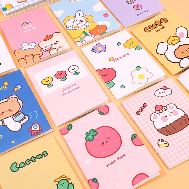 1pc Kawaii 64K Mini Notebook Memo Pads Beruang Lucu Daily Planner List Pesan Notepad Siswa Kantor Alat Tulis Sekolah