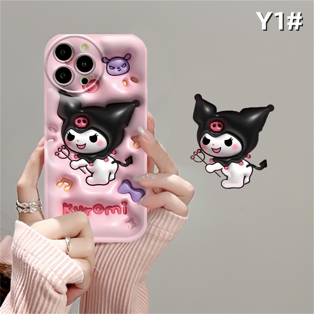 Case Samsung A14 A04 A04S A13 A03 A03S A12 A52 A52S A21S A50 A50S A30S A20 A10S A10 A11 M11 J7Prime J7Pro J6Prime J6Plus Cute Kuromi Hello kitty Air Cushion TPU Phone Cover