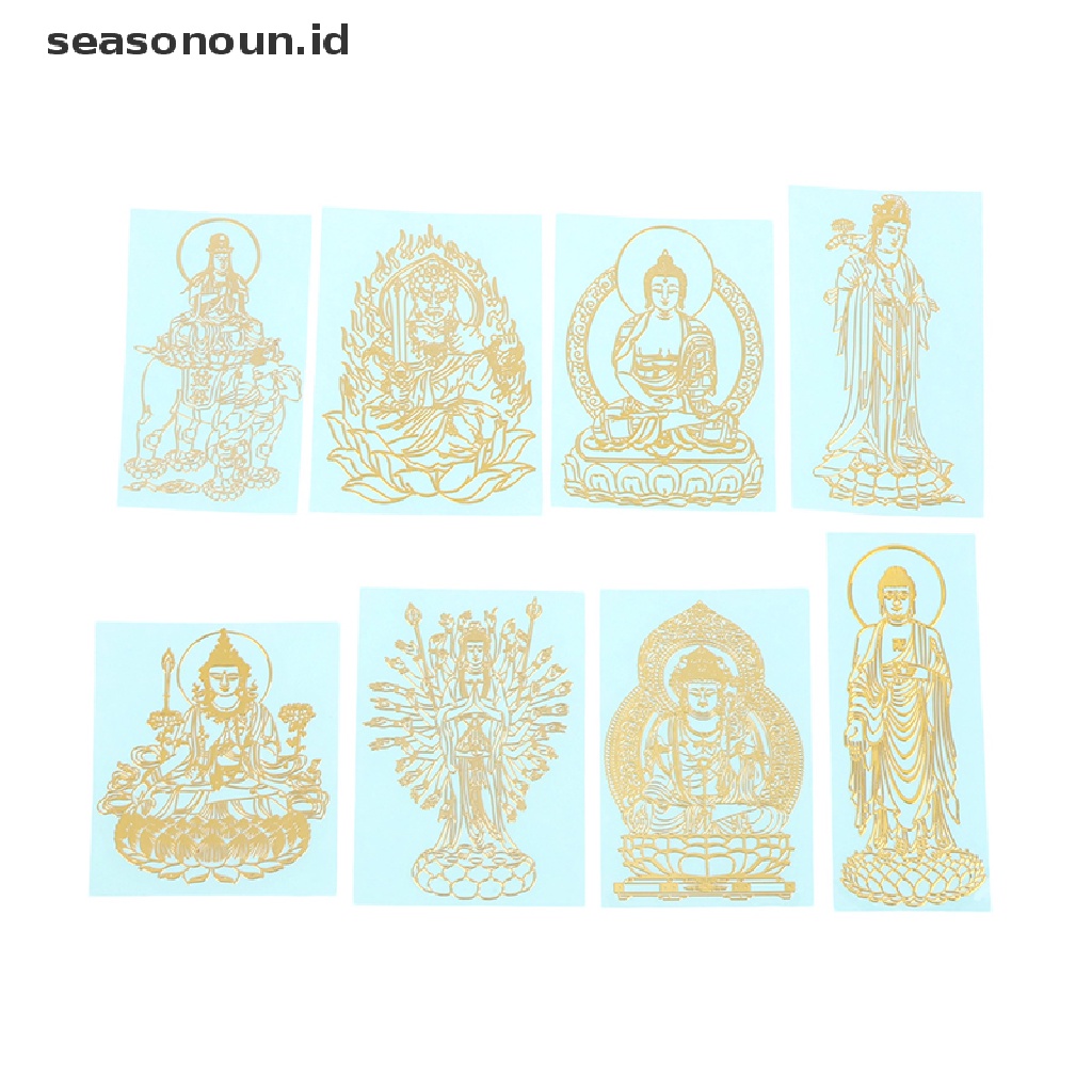 Seasonoun Thailand Buddha Sembunyikan Wajah Dan Nana Stiker Metal Decal Untuk Hp Mobil Laptop Tablet Skateboard.