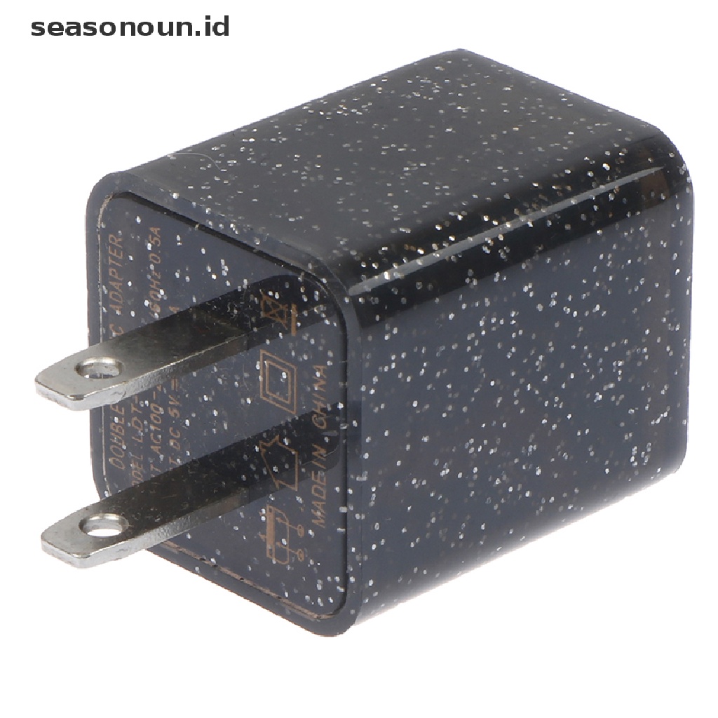 Seasonoun Color 2port USB Output 5V Colokan Charger Dinding Travel Power Adapter Telepon.