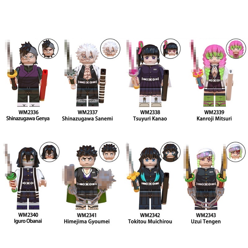 Boneka Mini Demon Slayer Blade Ghost Killer Pillar Purgatory Kyoshouro Umo Tengen Zaomen Nezuko Rakitan Mainan Blok Bangunan