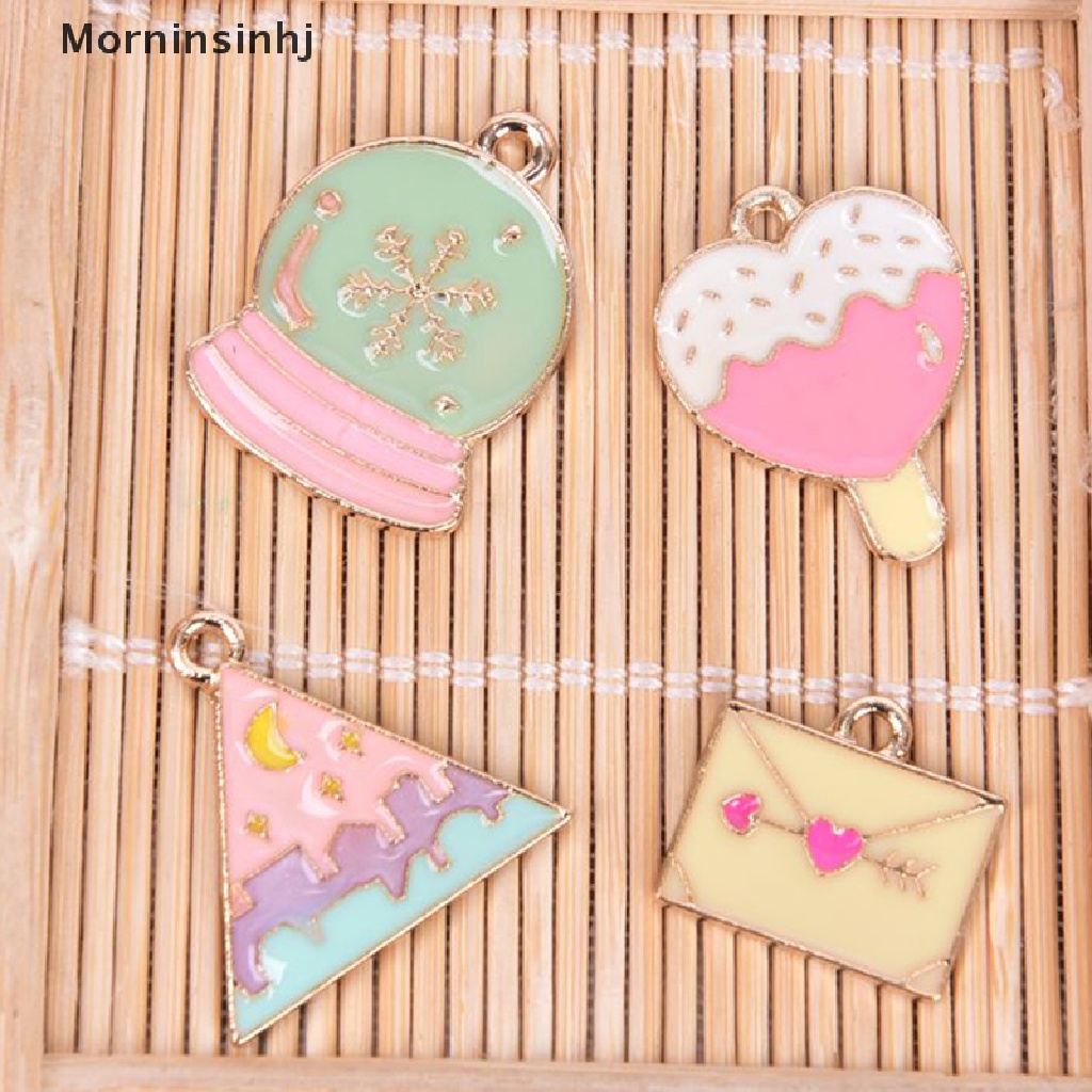 Mornin 10Pcs/Set Enamel Alloy Kapal Roket Bintang Ch Liontin Perhiasan DIY Membuat Craft id