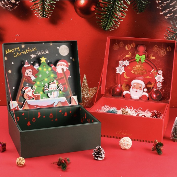 

⭐BISA COD⭐ kotak hampers natal / gift box / kotak hadiah / kotak parcel / kado - Merah