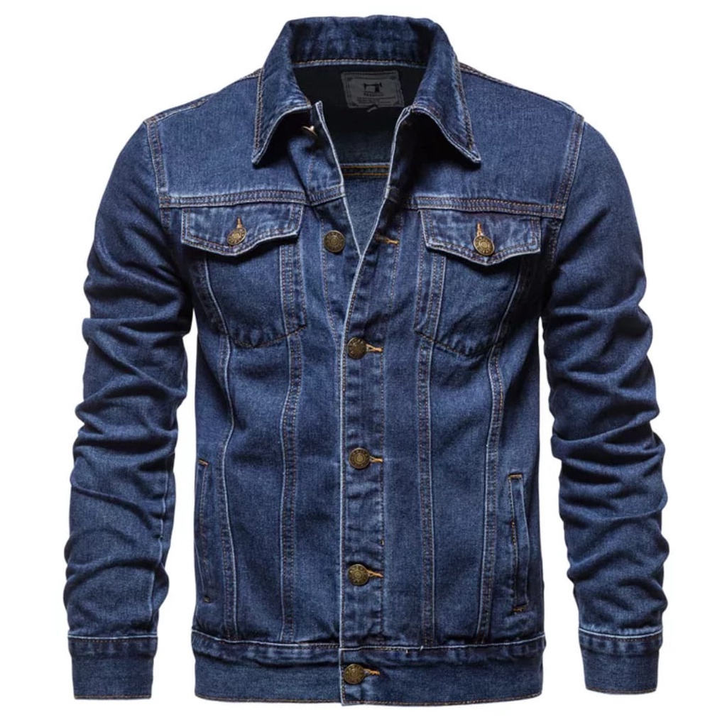 NANDO COD JAKET JEANS DENIM PRIA HITAM TEBAL / JAKET LEVIS / JAKET DENIM / JAKET DILAN / JAKET JEANS