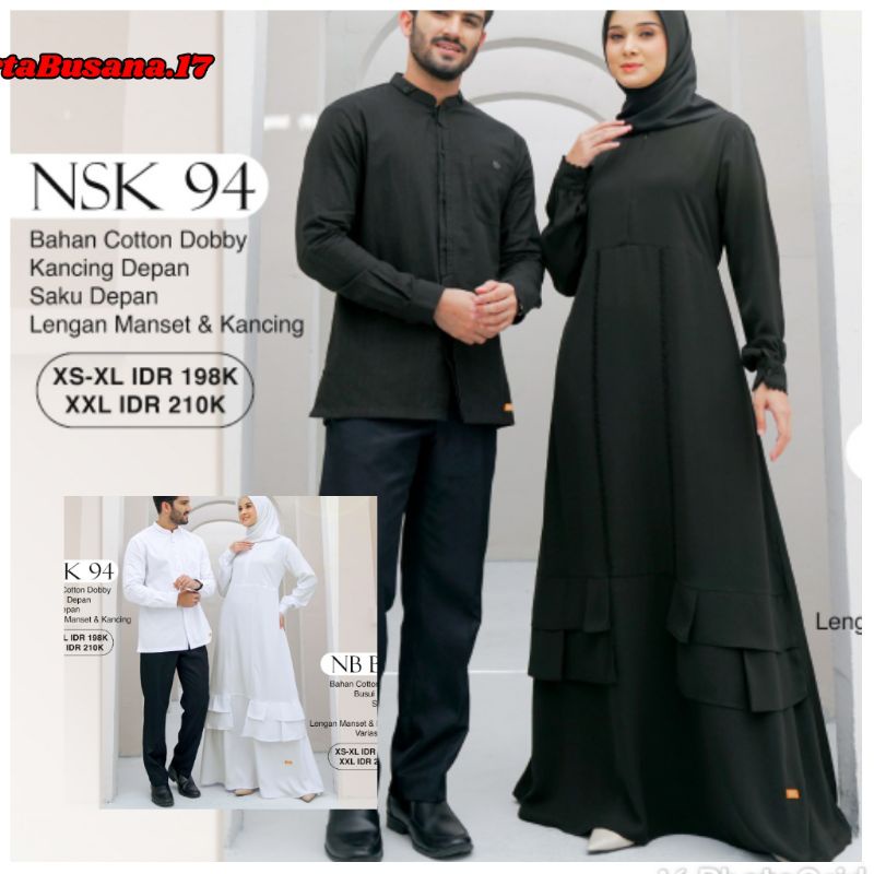 NIBRAS// COUPLE NIBRAS NB B94 & NSK 094  HITAM & PUTIH TERBARU