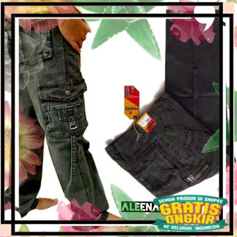 Celana Panjang Pria Cargo Semi Jeans / Celana Cargo Panjang Pria Taktical / slim slevedge
