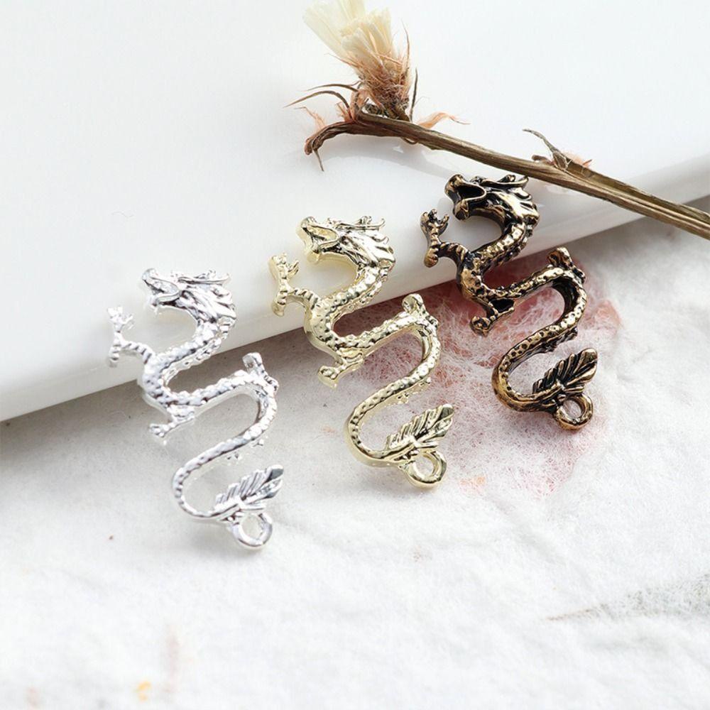 Mxbeauty Alloy Naga Dekorasi Kreatif DIY Retro Perak Emas Nail Art 3D Logam Kuku Ornamen