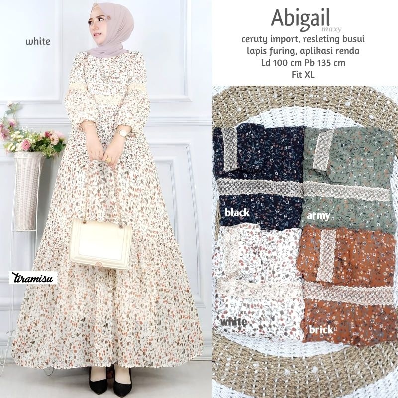 Ready Stock ✅ Dress Lebaran Orlean Maxi Dress Muslim Gamis Ceruty Full Furing Gamis Kekinian Gamis K