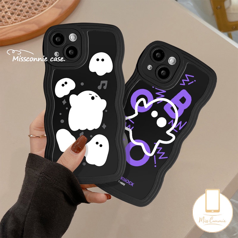 Infinix Hot11 10 9 12 Main 11s 20s 10T 20 8 10Lite 12i Smart5 4 6 Plus Note12 12Pro 12 G96 8 10Pro Hot 10s 11s Kartun Hantu Little Monster Wavy Edge Soft Wavy Edge Case