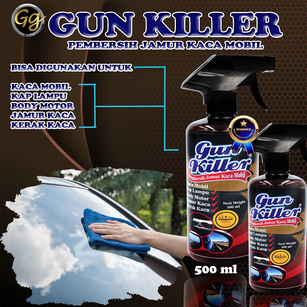 GUN Killer Pembersih Jamur Kaca Mobil Penghilang Jamur Kaca Pembersih Kaca Mobil Anti Jamur 500 ml