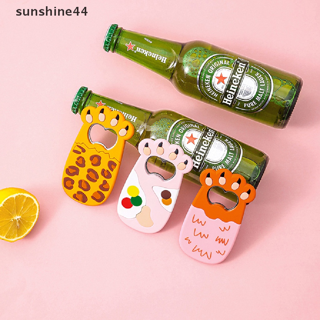 Sunshine Cartoon Cats Paw Wine Bottle Opener Pembuka Botol Bir Cakar Kucing Gemuk Magnet Kulkas Stiker Kulkas Lucu Magnet Beer Opener ID