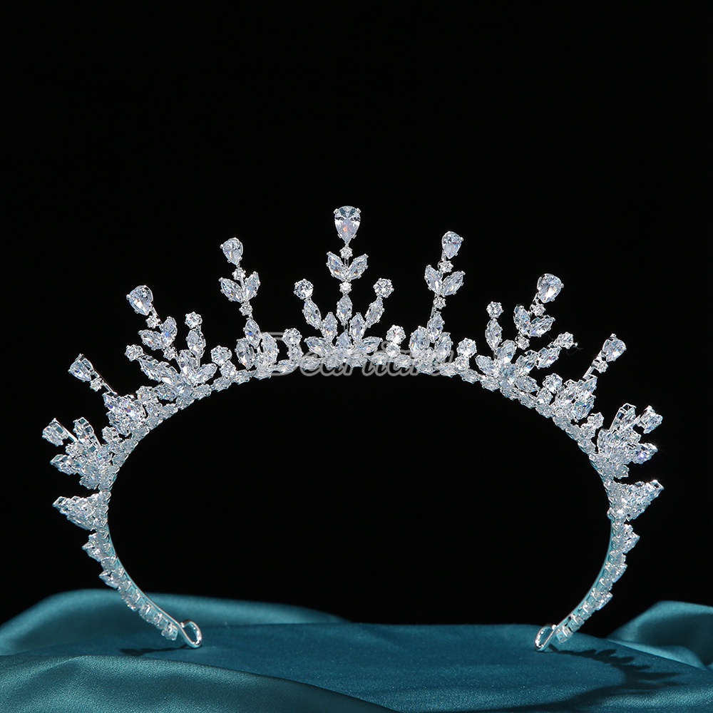 Fashion Mahkota Zirkon Halus Hiasan Kepala Pengantin Baroque Zircon Korea Pernikahan Crown