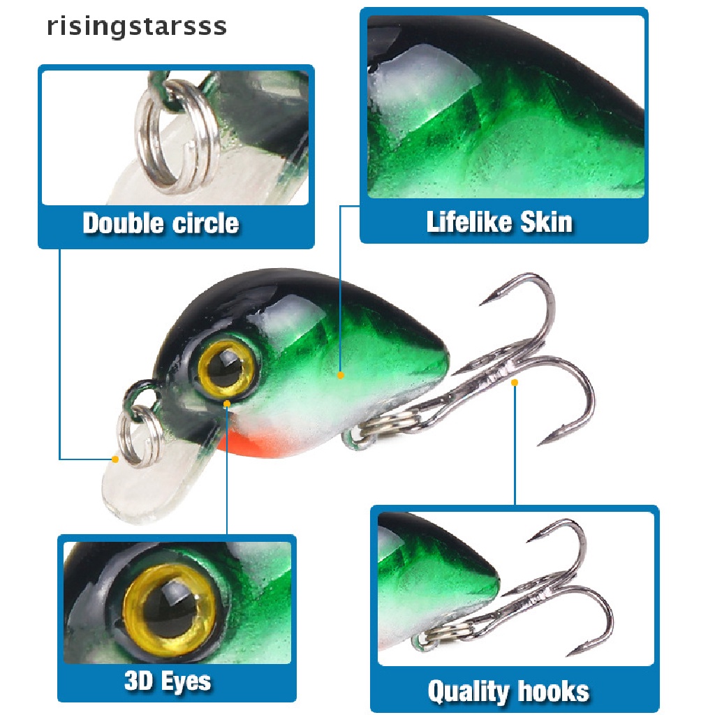 Rsid Span-new 3cm /1.6g Mini micro Bass Bertengger Mengapung Keras Memancing Umpan Floag Artificial Lure Jelly