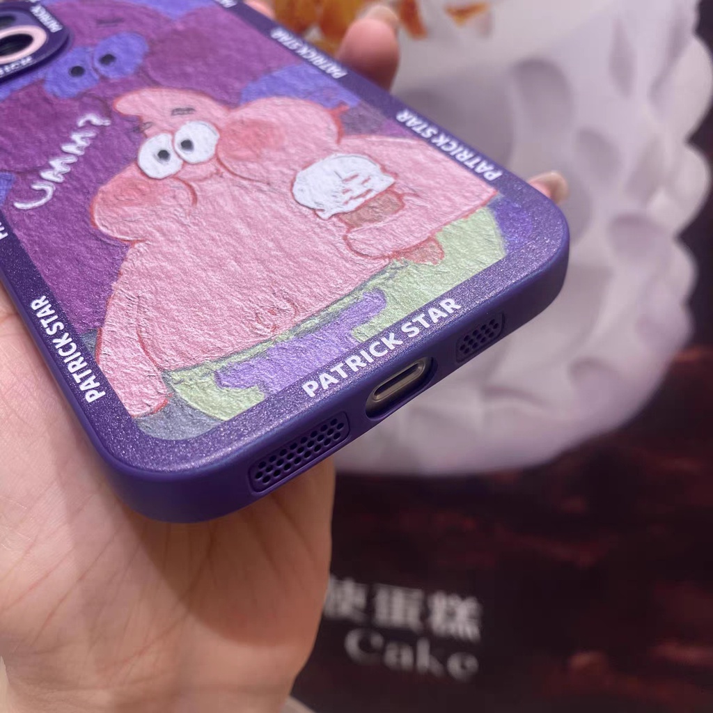 IPHONE Ins SpongeBob SquarePants Pola Cocok Untuk Iphone14 14pro 14plus 13 13pro 13prm iPhone12 7Plus 8Plus Xr XS 13 Pro Max Empat Sudut Casing Ponsel Tahan Guncangan