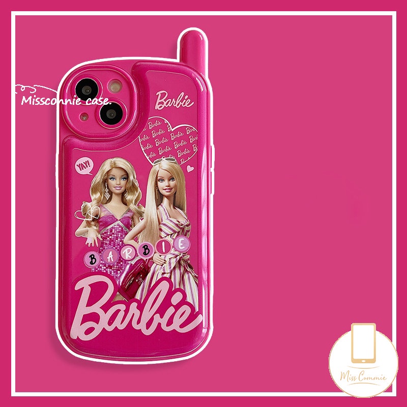 IPHONE Casing Bentuk Ponsel Kepribadian Retro Kreatif Kompatibel Untuk Iphone11 Pro Max7 8 Plus14 11 13 12 Pro Max XR X XS Max SE 2020 Putri Lucu Cantik Barbie Soft Cover