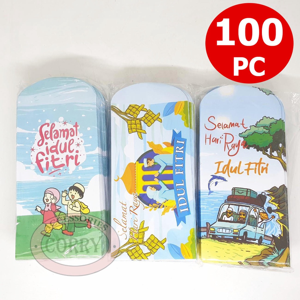 

Angpao Idul Fitri Lebaran Isi 100 Bulk Grosir Murah 17 Cm Amplop THR Uang Kuning Hijau Biru Pink