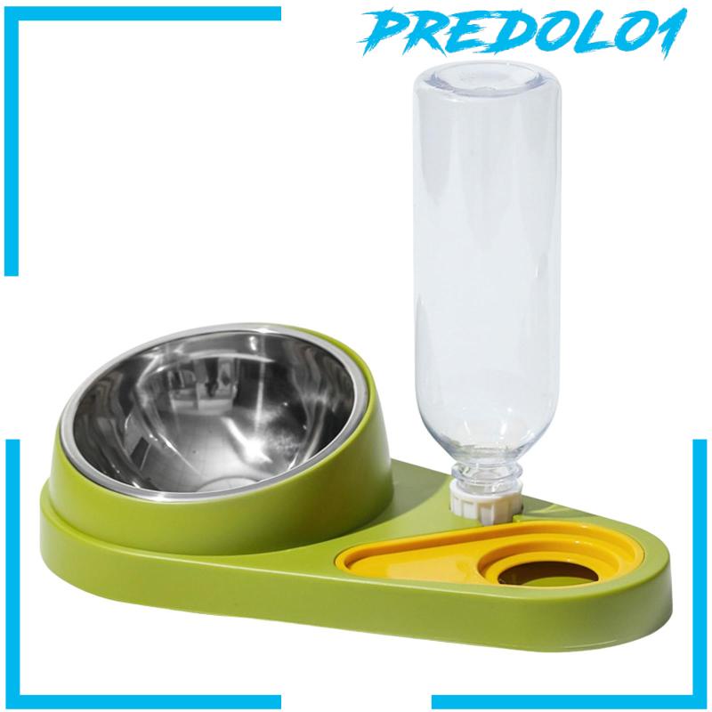 [Predolo1] Mangkok Mangkuk Ganda Anjing Kucing Miring Feeder Detachable