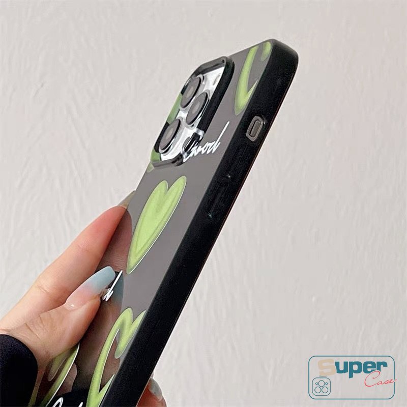 IPHONE Casing Kompatibel Untuk Iphone7 8 Plus 11 12 13 14 Pro Max XR X XS Max SE 2020 Kepribadian Lucu Graffiti Cinta Hati Keren Hitam Glossy Shockproof Lembut TPU Tahan Kotoran Ponsel Cover
