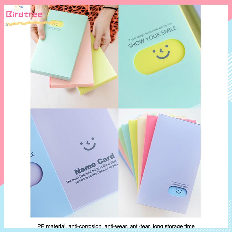 [Readystock❤️COD]120 Posisi Kartu Buku Kartu Nama Wajah Tersenyum Buku Kartu Nama PP Tas Kartu Kapasitas Besar- BS