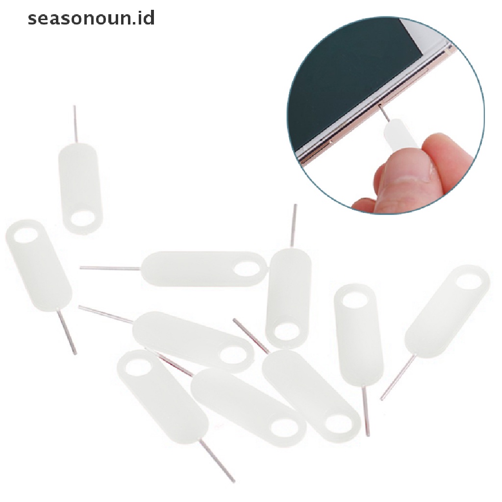 Seasonoun 10pcs Universal Phone Card Tray Removal Eject Pin Key Tool Alat Eject Kartu.