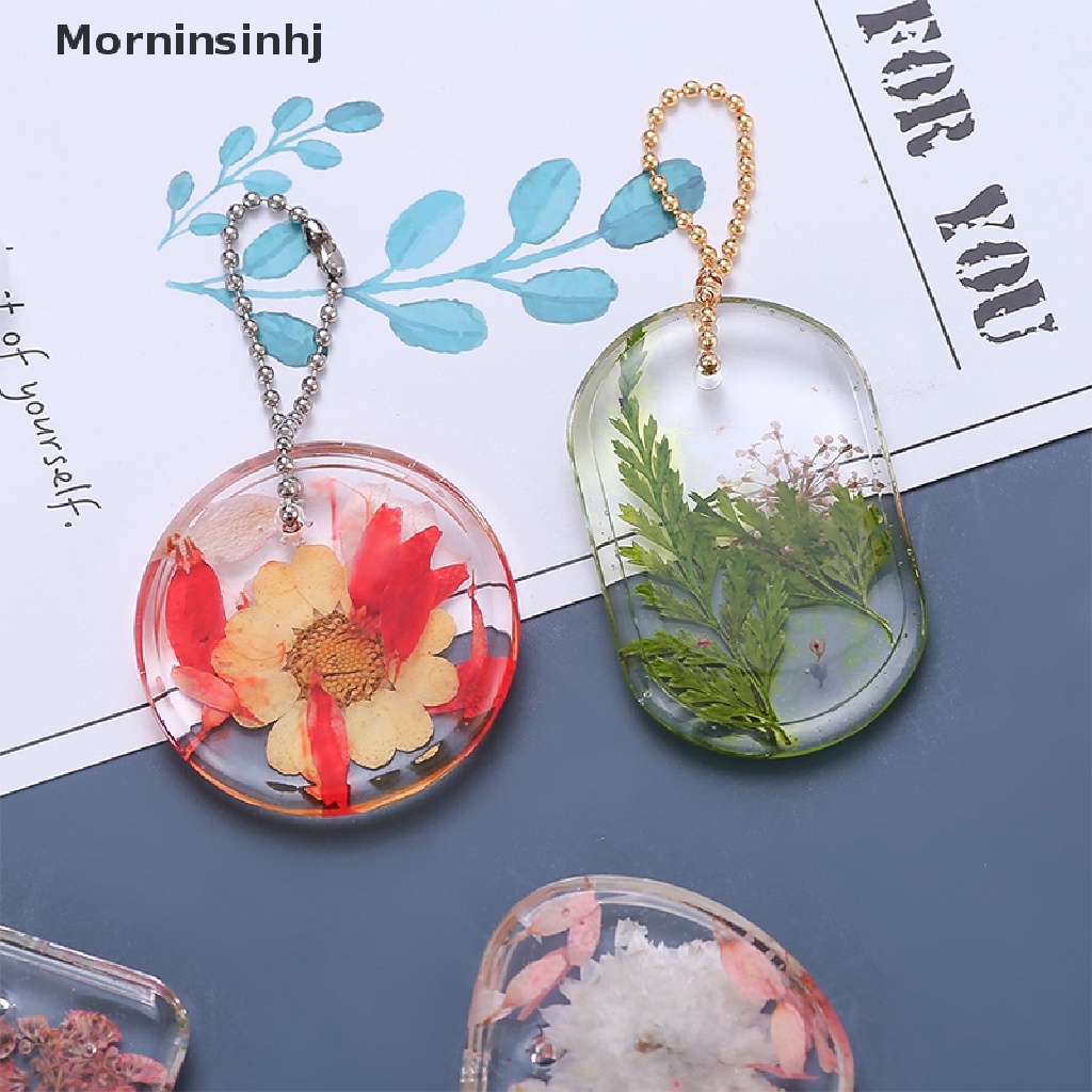 Mornin DIY Gantungan Kunci Liontin Cetakan Silikon Kristal Epoxy Resin Cetakan Membuat Perhiasan Cetakan id