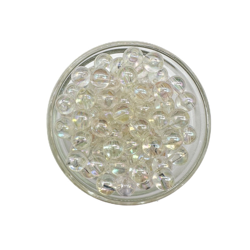 100pcs/pak 6mm Acrylic Transparan AB Manik-Manik Bulat Warna-Warni Untuk Membuat Perhiasan DIY Gelang Manik-Manik Aksesoris