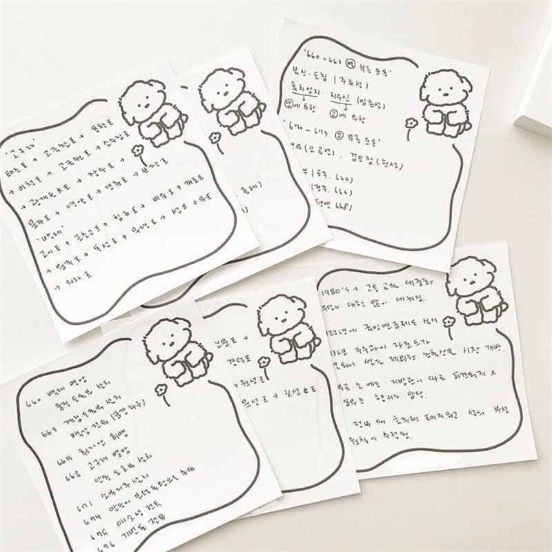 Kartun Puppy Series Sticky Note Tanpa Lengket Memo Portable Notepad