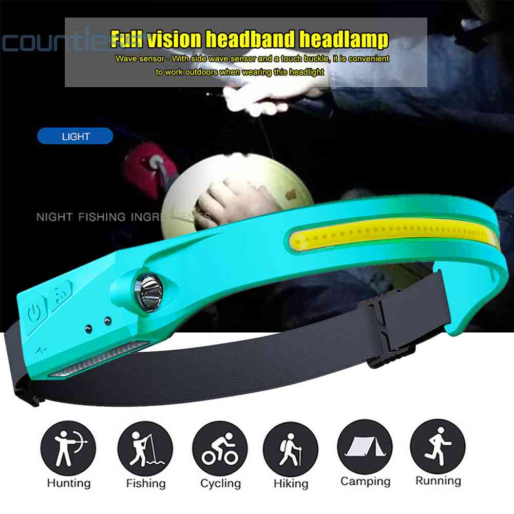 Cob LED Headlamp Sensor Headlight Senter Rechargeable Lampu Kerja Outdoor [Terhitung Jumlahnya Termurah!!