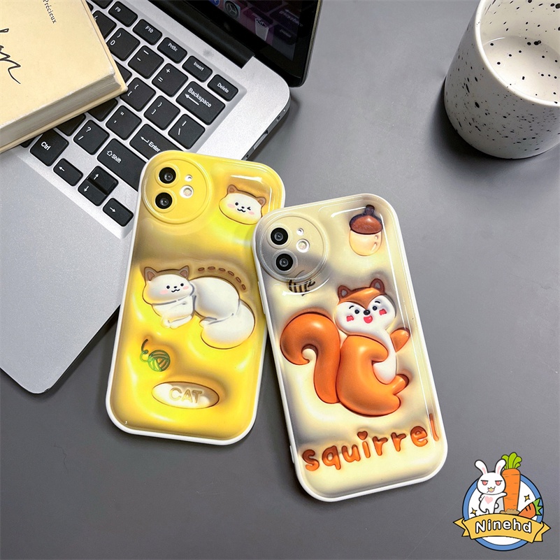 IPHONE Casing Kompatibel Untuk Iphone14 13 12 11 Pro Max X Xr Xs Max8 7 6 6s Plus SE 3D Vision Couple Glossy Silicone Phone Case Shockproof Kamera Perlindungan Soft Case Cover Pelindung