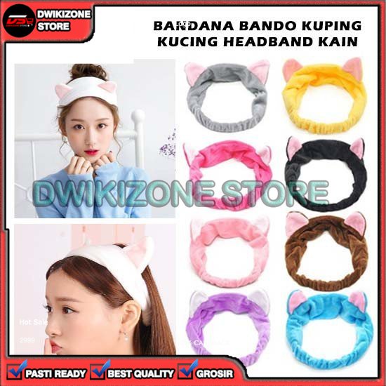 [GROSIR] BANDO KUCING KELINCI MOTIF KUPING TELINGA KAIN KARET KEPALA RAMBUT KOREA AKSESORIS RAMBUT