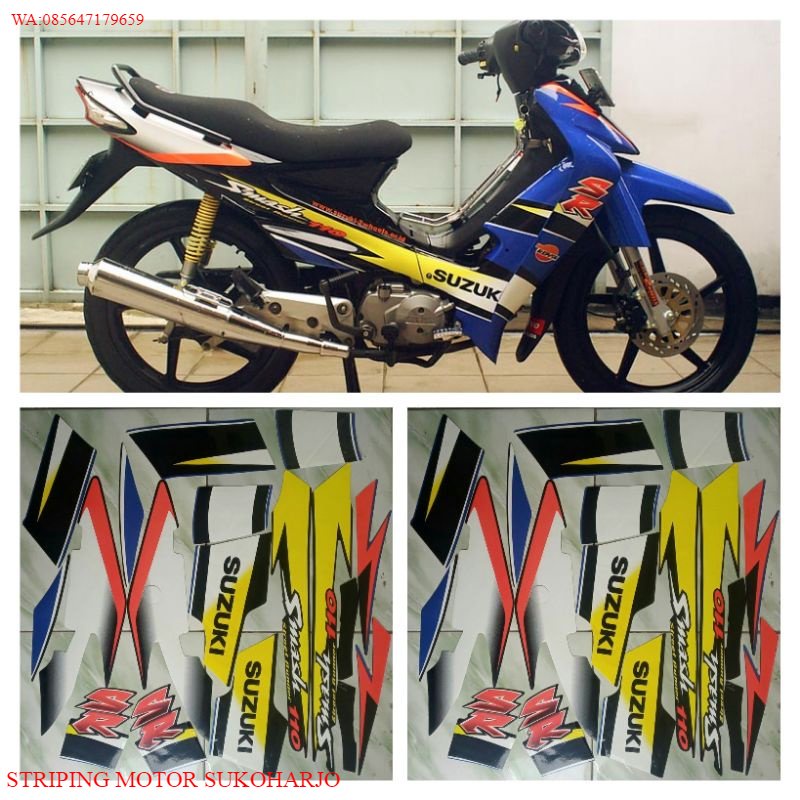 (ORI) stiker striping suzuki smash SR 110 2004 2005 KUALITAS ORIGINAL