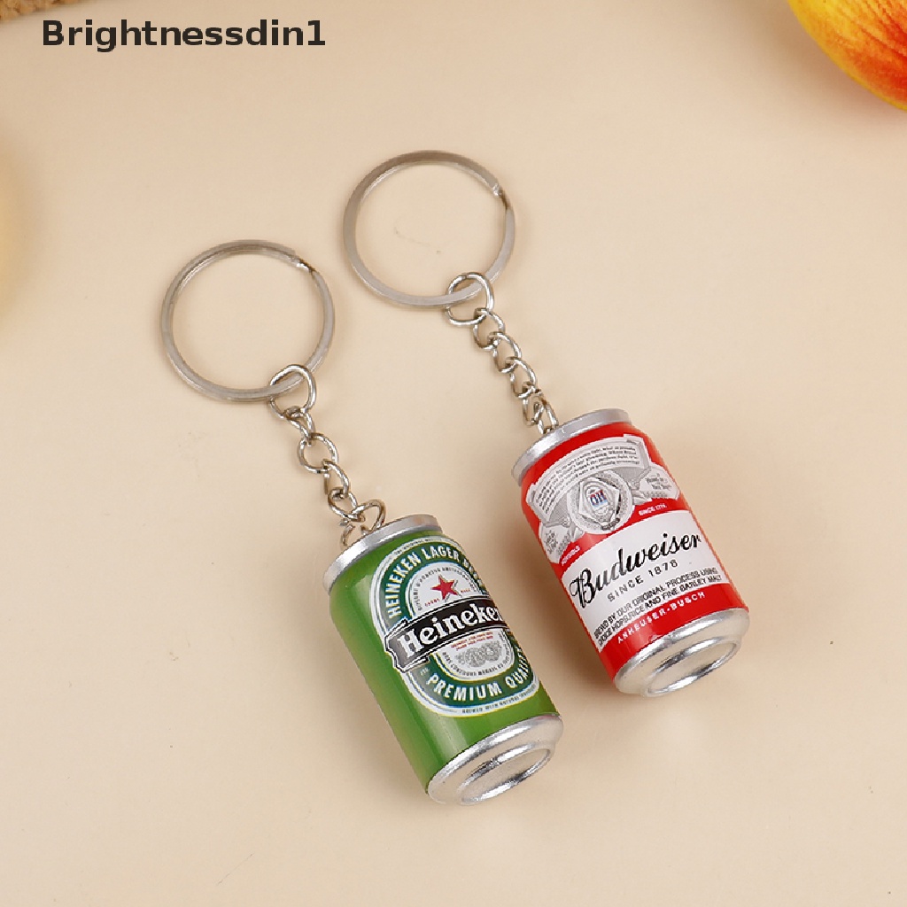 [Brightnessdin1] Simulasi Gantungan Kunci Bir Kaleng Beer Can Keyring Pasangan Keren Ransel Dekorasi Butik