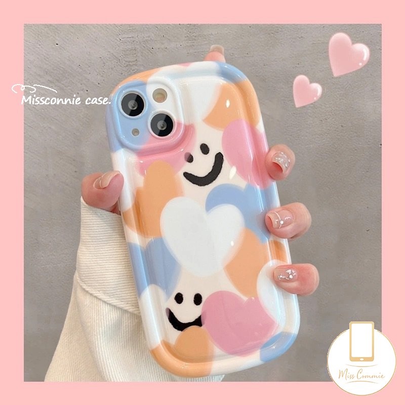 Oppo A15 A57 A17 A74 A76 A96 A36 A54 A12 A16s A55 A1K A16K A3s A7 A77s A17K A16 A5s A5 A9 A95 A52 A12E A72 A77 A16E A53 A33 A92 A31 Reno 5 4F Kartun Smiley Love Heart Airbag Sarung