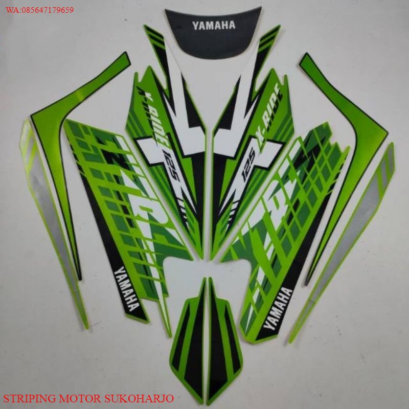 (ORI) striping sticker lis body yamaha x-ride xride 125 2017 2018 full hijau KUALITAS ORIGINAL TERMU
