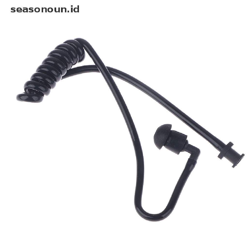 Seasonoun Black Spring Air Tube Pengganti Walkie Talkie Earphone Coil Tabung Udara Akustik.