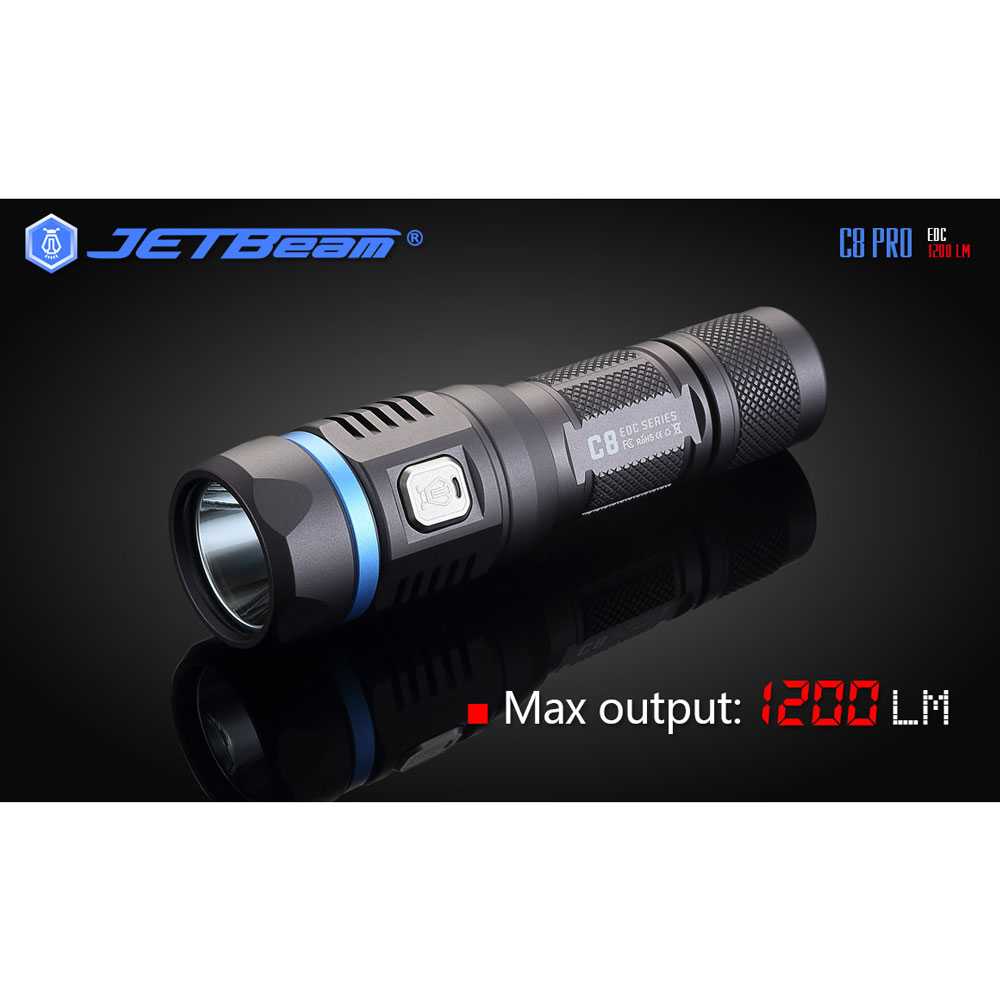 JETBeam Tactical Senter LED Cree SST40 1200 Lumens - C8 Pro