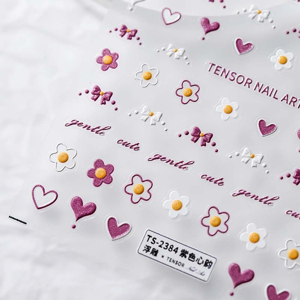 Mxbeauty Stiker Kuku Kartun Hewan Kelinci Jepang Lucu Tulip Cherry Dekorasi Kuku