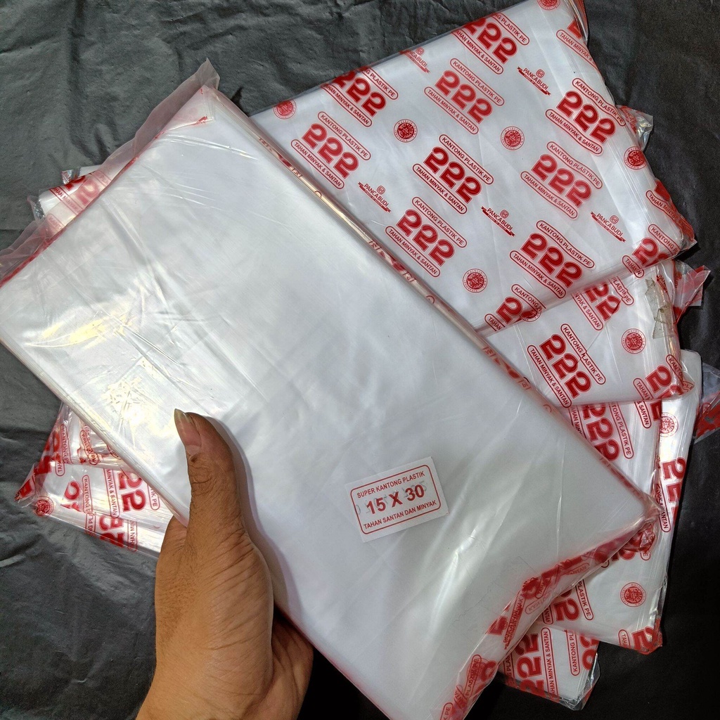 kantong plastik es ukuran 15x30 cm (PAKET 5 PACK)/ kantong plastik pe / plastik bening / plastik air