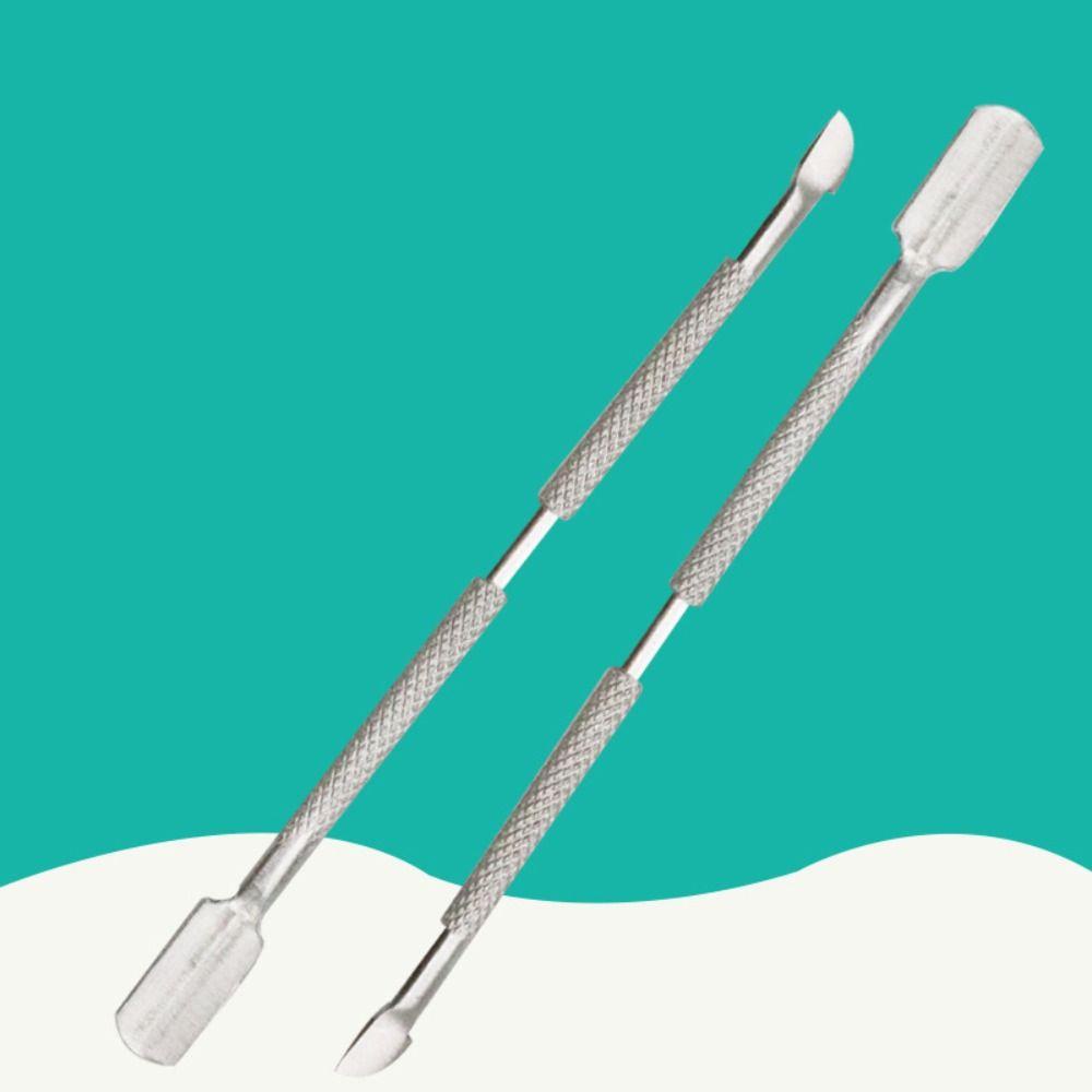 Augustina Cuticle Pusher Perawatan Kuku Exfoliate Manicure Alat Stainless Steel Nail Art Alat Penghilang Kulit Mati