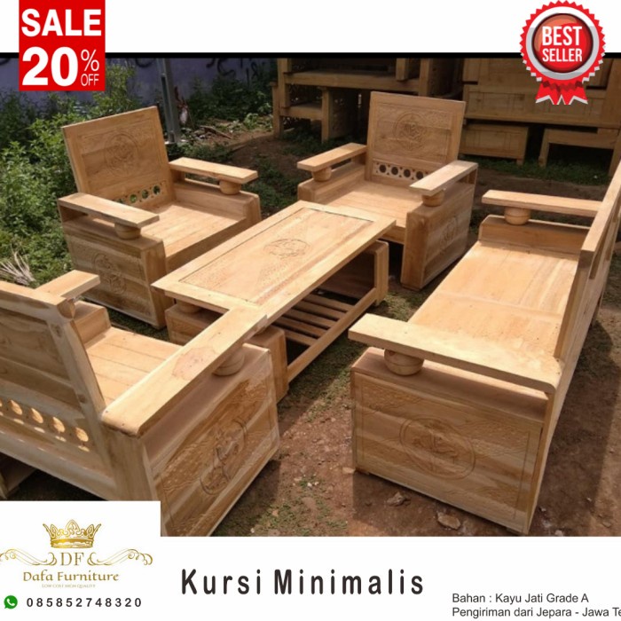 Kursi Tamu Jati Minimalis Mentah Set Kursi Tamu Jepara Unfinishing