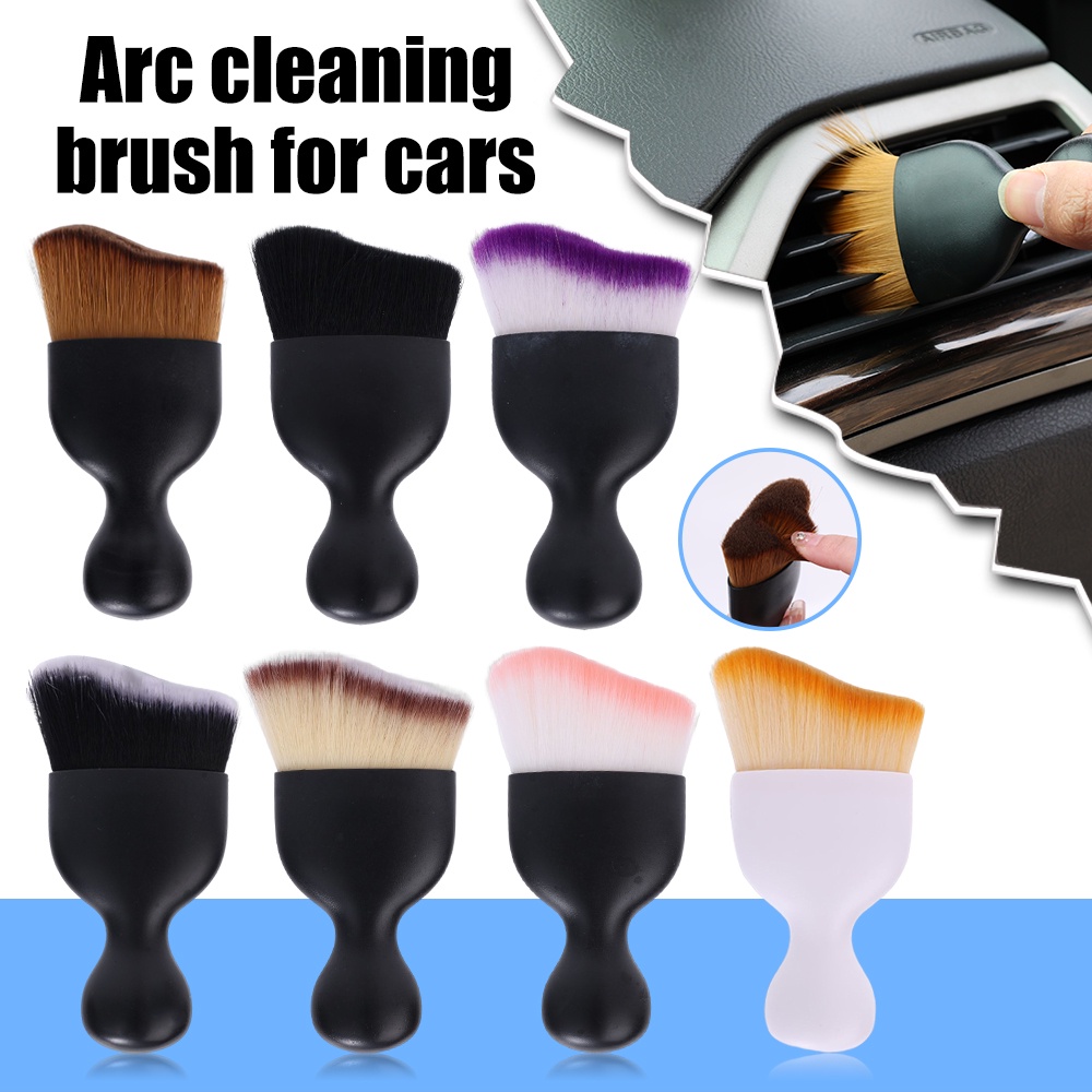 [Unggulan] Sikat Pembersih Celah Detailing Pembersih Dashboard Outlet Ac Dengan Shell Sikat Penghilang Debu Mobil Gelombang Arc Curved Cleaning Brushes Multi Warna Lembut