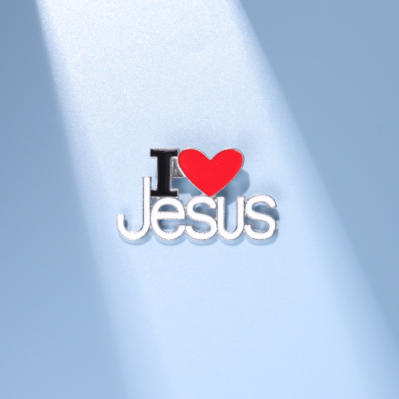 I Love Jesus Lapel Pin Simple Enamel Brooch Gift for Friends Clothing Accessories Wholesale