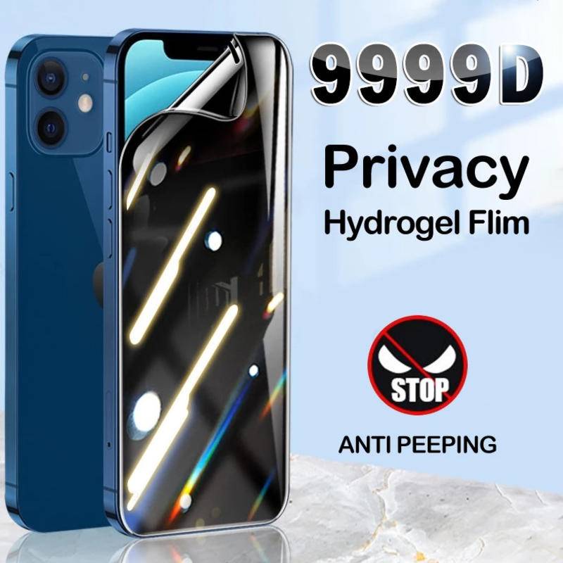 Film Hydrogel Anti spy Untuk Iphone14 13 12 11 Pro MAX Plus Pelindung Layar Privasi Mini Untuk iPhone 7 8 6 6S Plus SE 2022 2020 14Plus 13Mini 12Mini Bukan Kaca