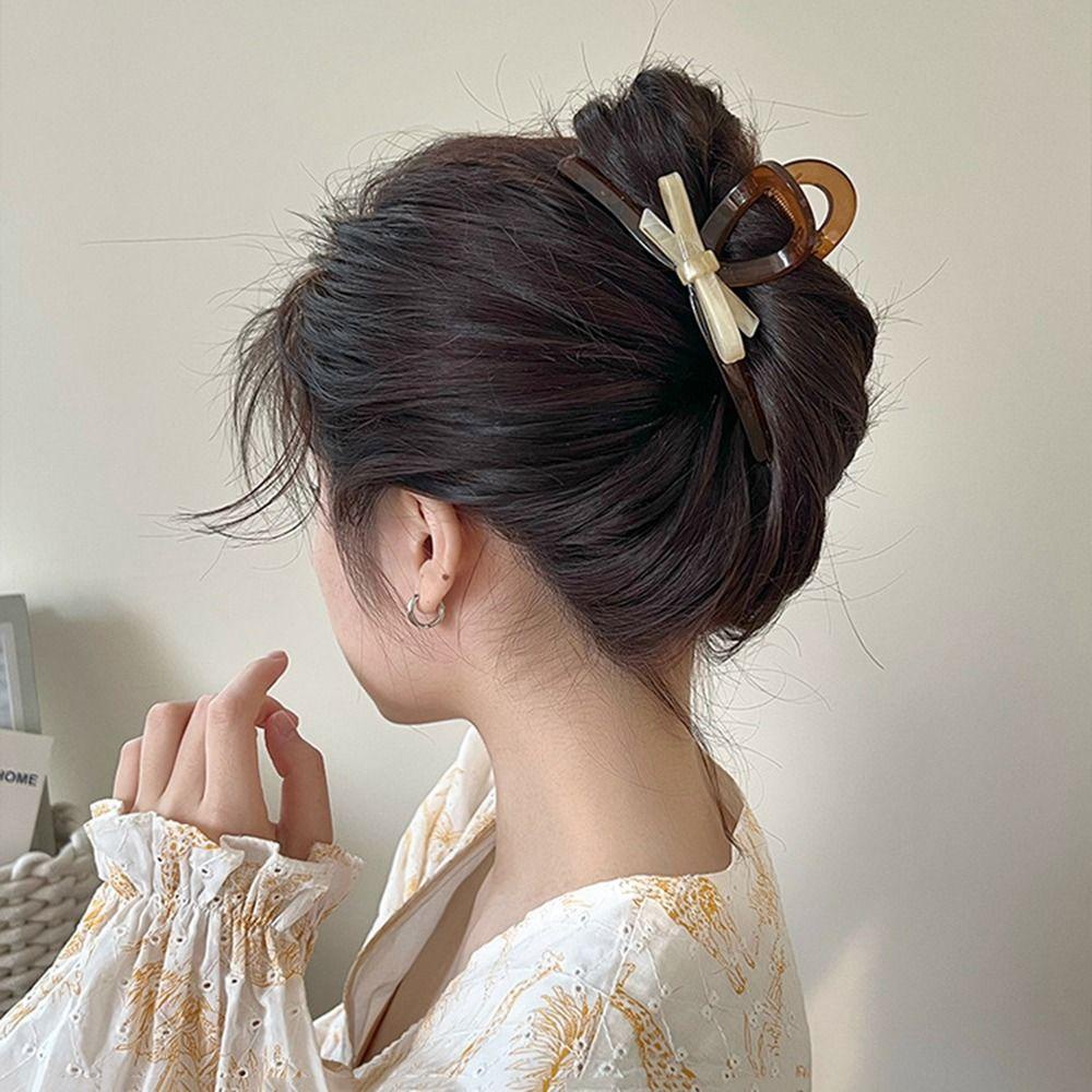 Needway Busur Rambut Cakar Tidak Biasa Kreatif Fashion Untuk Gadis Asam Asetat Hiu Klip Hiasan Kepala Hiasan Kepala Ponytail Holder Wanita Klip Rambut