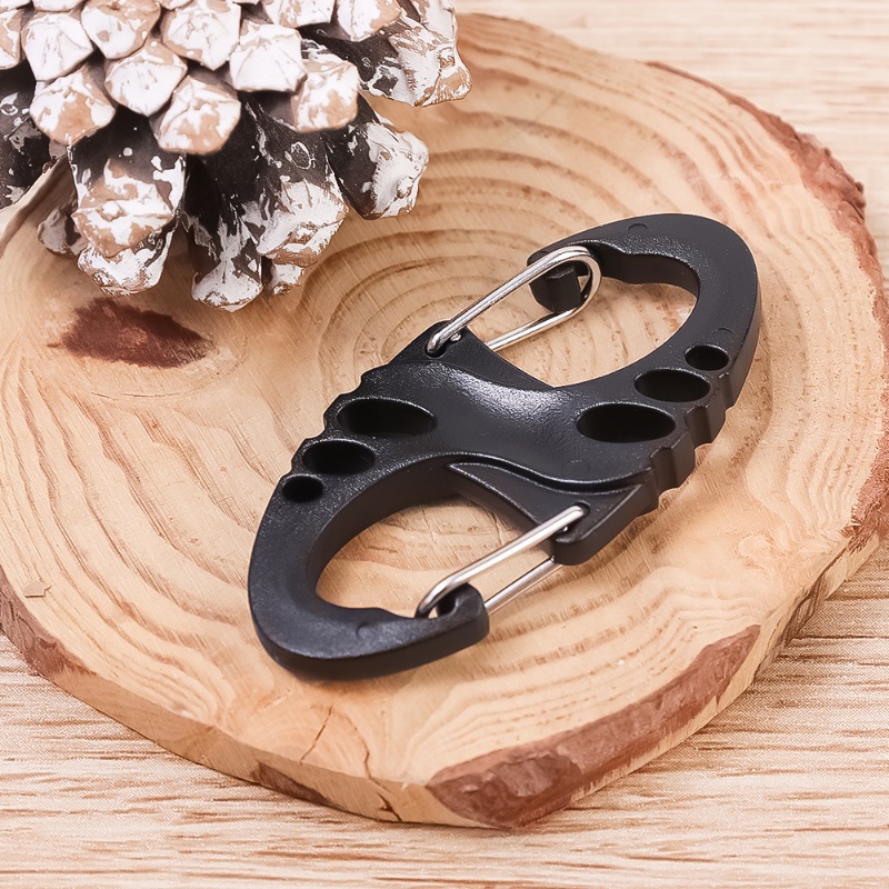 Carabiner Klip Snap Bentuk S Tahan Lama Untuk Gantungan Kunci/Ransel Camping Outdoor Climbing Paracord Survival Gear Buckle Tool