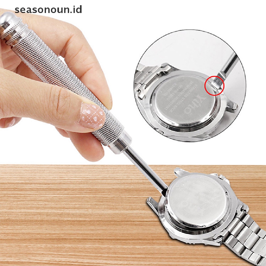 Seasonoun Alat Reparasi Jam Tangan Watch Case Opener Watch Back Long Handle Remover Repair Tool.