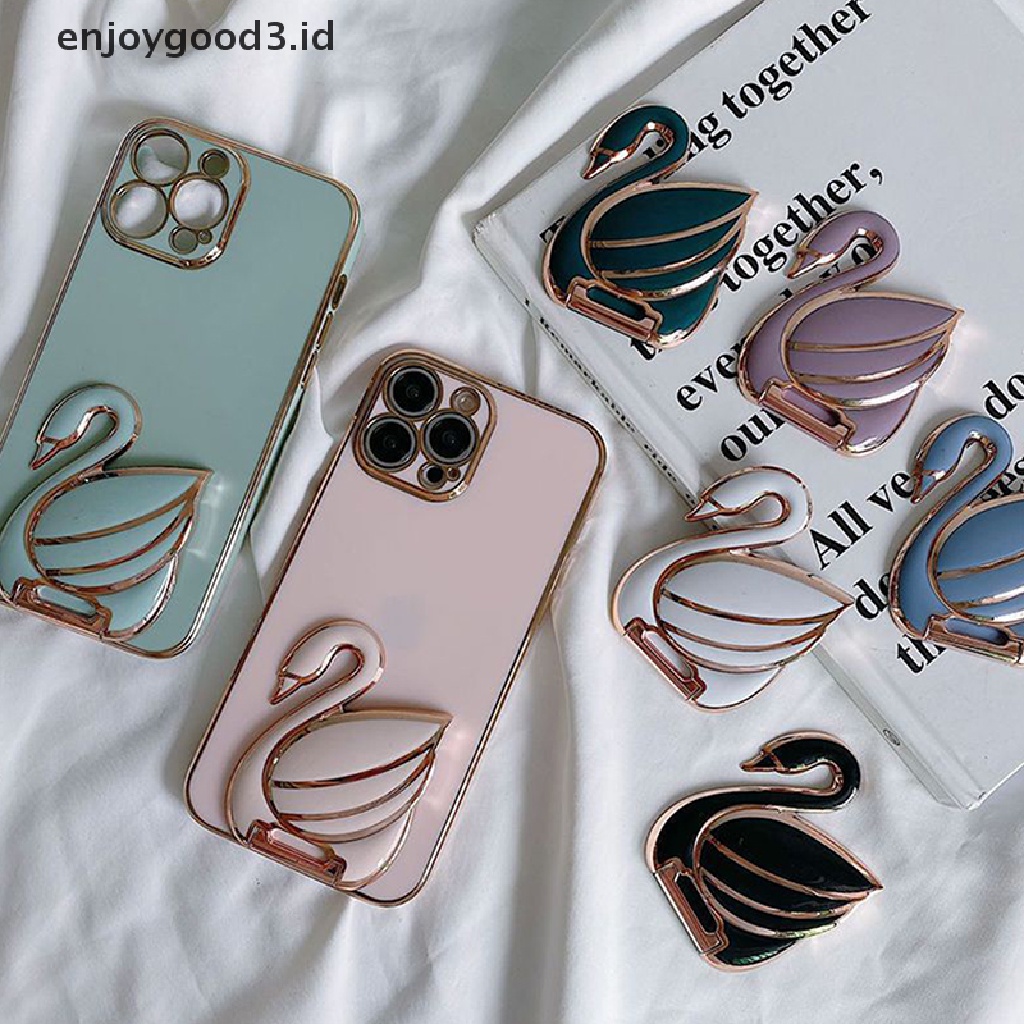 [Rready Stock] Swan Finger Ring Smartphone Handphone Stand Holder Handphone Holder Berdiri Untuk iPhone Semua Aksesoris Telepon Telepon (ID)