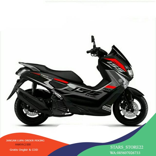 (PREMIUM) Striping Cutting Sticker YAMAHA NMAX 2018 - 2023 SPORTY STICKER NMAX STIKER MERAH PUTIH HI