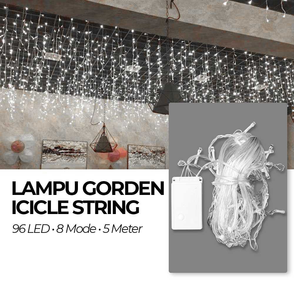 (BISA COD) FTIHSHP LED Lampu Hias Gorden String Lights Icicle Fairy Waterproof 5M - EK-04